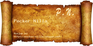 Pecker Nilla névjegykártya